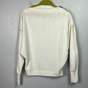 Urban Outfitters We the Free Cream Shoulder Zip Oversized Sweatshirt Top Small